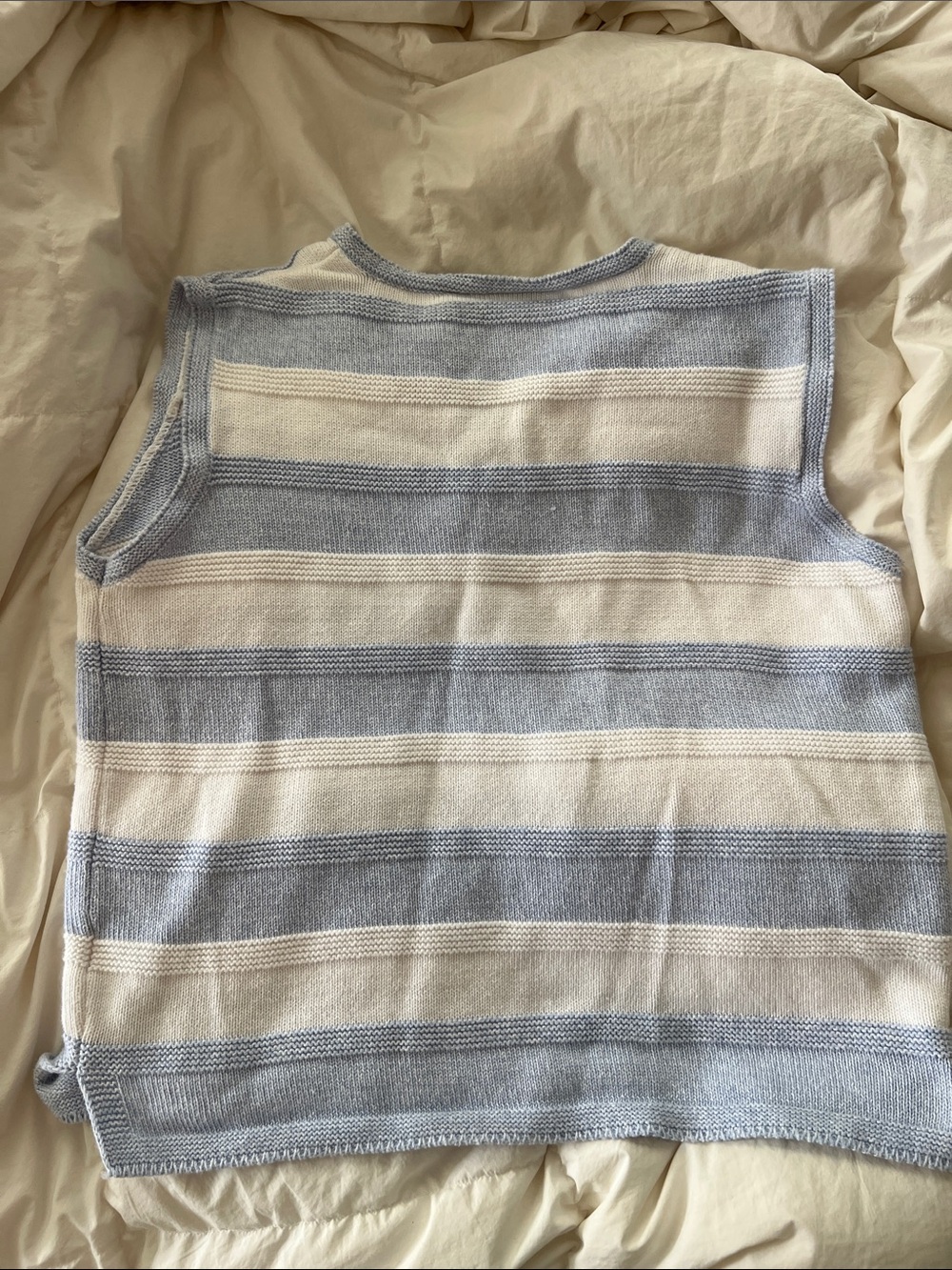 Liz Claiborne Light Blue & White Striped Knit Vest - Picture 3 of 3